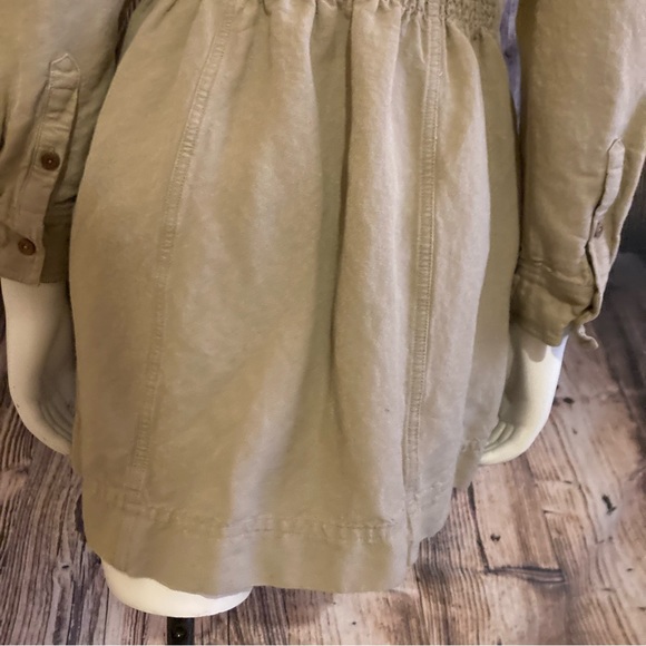 Soft Surroundings Khaki Button Down Mini Dress - Picture 10 of 12